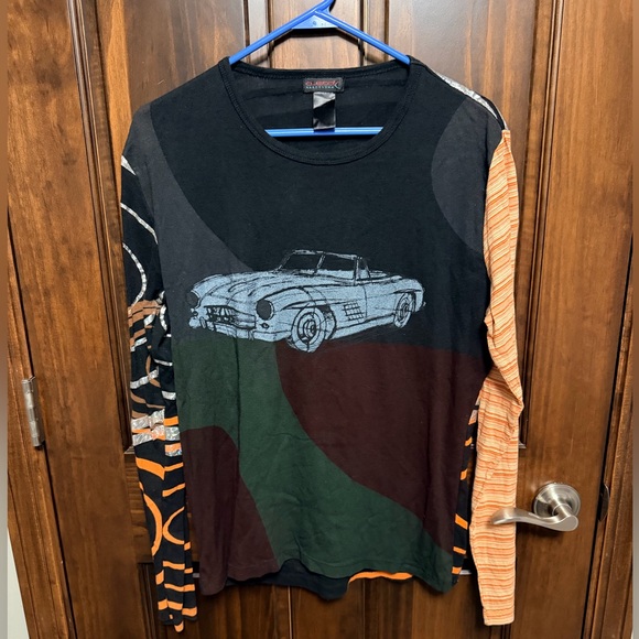 Custo Barcelona Tops - Custo Barcelona Graphic Long Sleeve Tee with Car Design